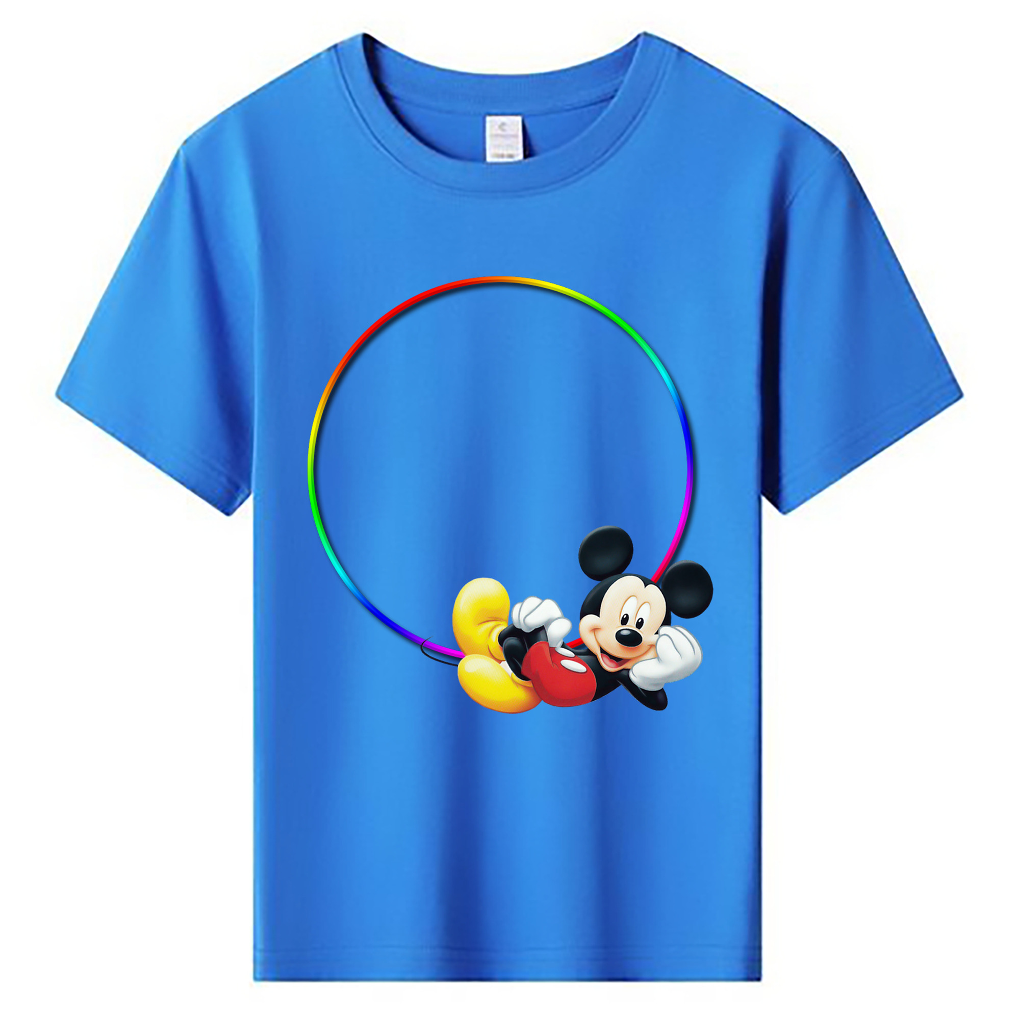 ミッキーマウス Mickey Mouse 綿100％キッズTシャツ（フロントプリント）